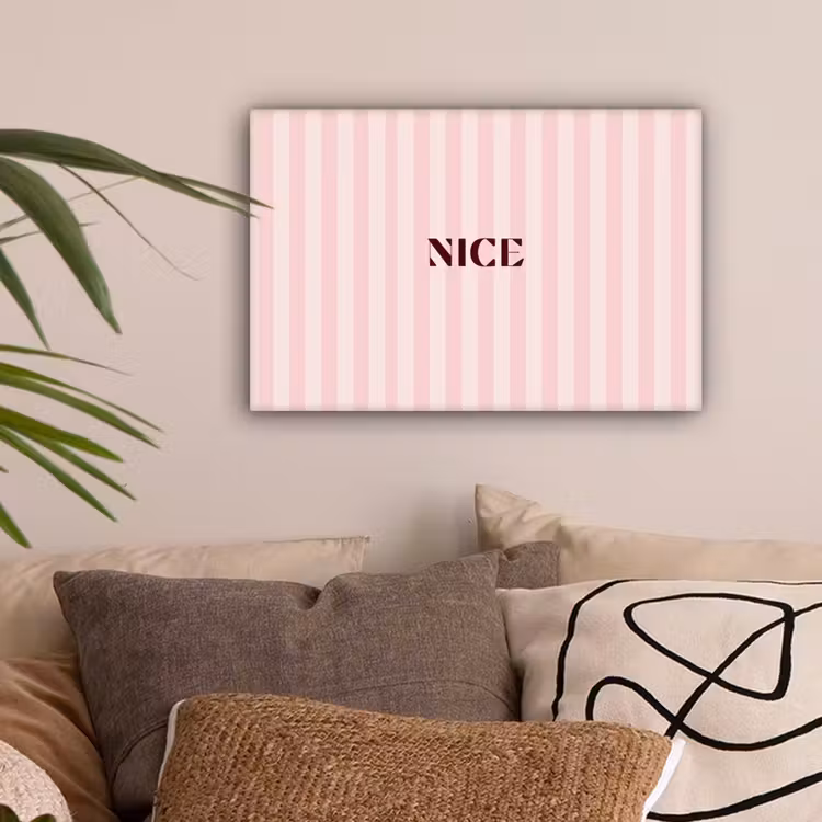 Nice - Strepen - Roze canvas 2cm klein -z3d