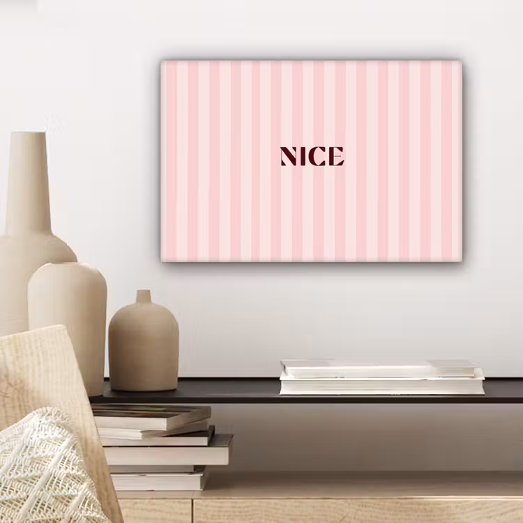 Nice - Strepen - Roze canvas 2cm klein -sfeer3