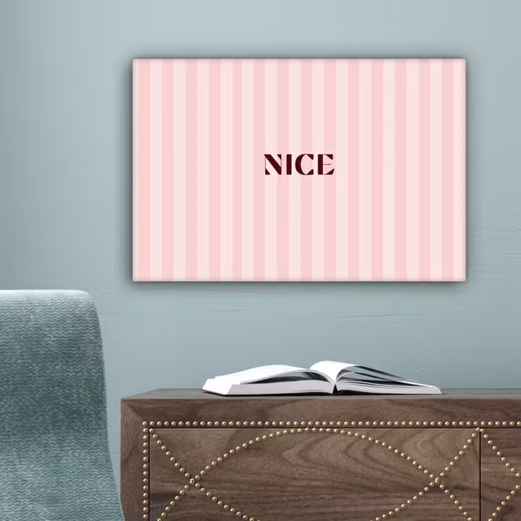 Nice - Strepen - Roze canvas 2cm klein -sfeer4