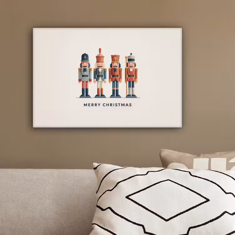 Notenkrakers - Minimalistisch - Kerst - Beige canvas 2cm klein -sfeer3
