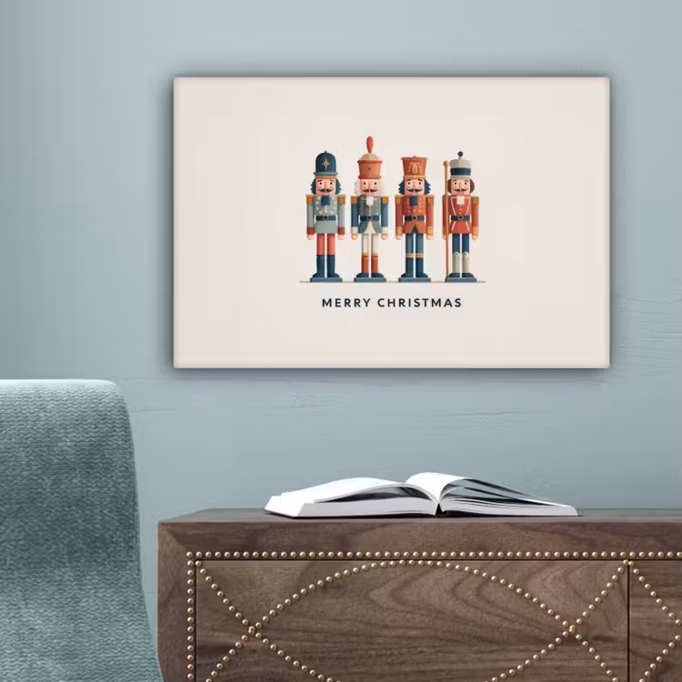 Notenkrakers - Minimalistisch - Kerst - Beige canvas 2cm klein -sfeer4