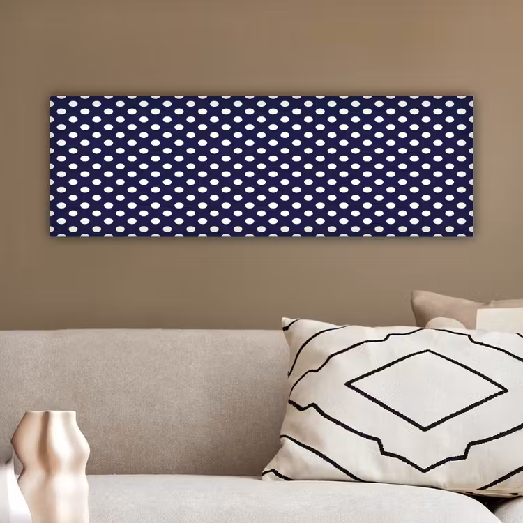 Oceaan - Stippen - Blauw - Wit canvas 2cm klein 828 -sfeer3
