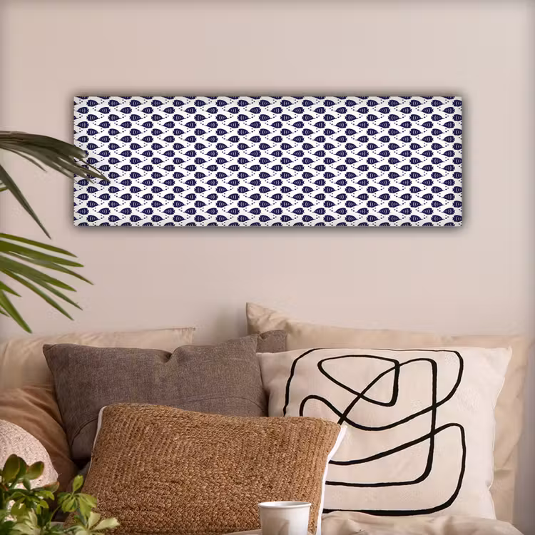Oceaan - Vis - Blauw - Wit canvas 2cm klein 828 -sfeer1