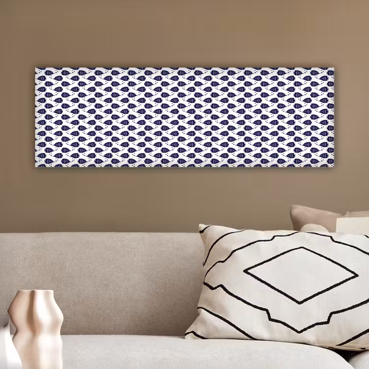 Oceaan - Vis - Blauw - Wit canvas 2cm klein 828 -sfeer3