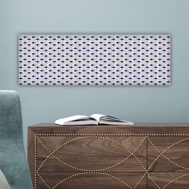 Oceaan - Visachtig - Blauw - Wit canvas 2cm klein 828 -sfeer4