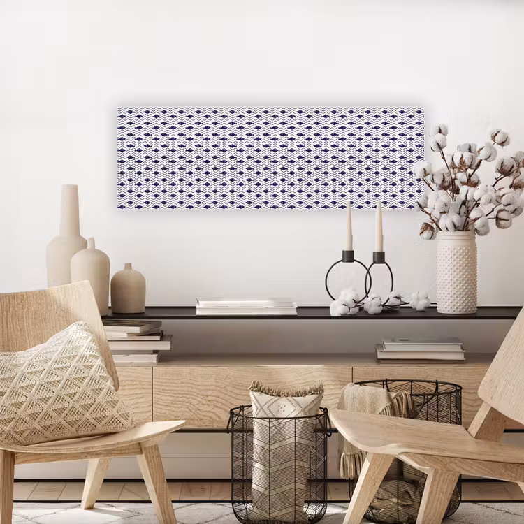 Oceaan - Visachtig - Blauw - Wit canvas 2cm klein 828 -sfeer6