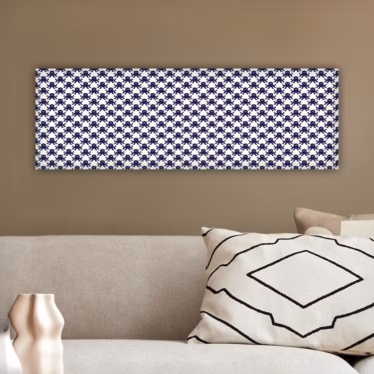 Oceaan - Octo - Blauw - Wit canvas 2cm klein 828 -sfeer3