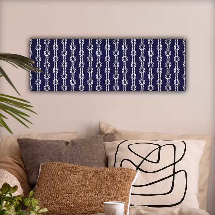 Oceaan - Touw - Blauw - Wit canvas 2cm klein 828 -sfeer1