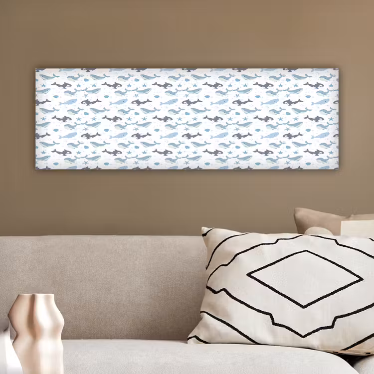 Oceaan - Walvis - Orka - Blauw canvas 2cm klein 828 -sfeer3