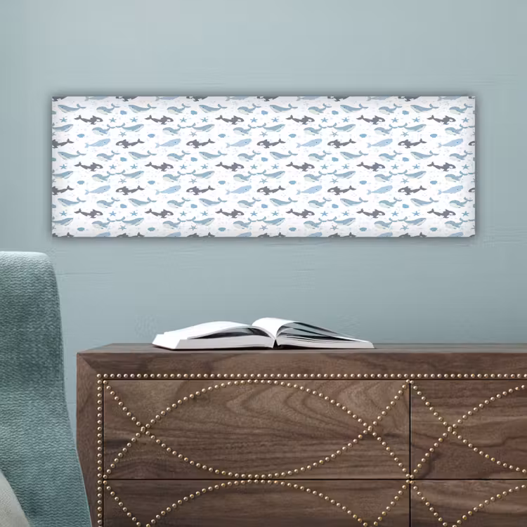 Oceaan - Walvis - Orka - Blauw canvas 2cm klein 828 -sfeer4