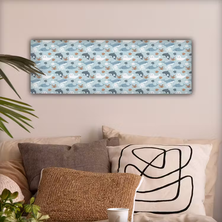 Oceaan - Walvis - Zeehond - Krab canvas 2cm klein 828 -sfeer1