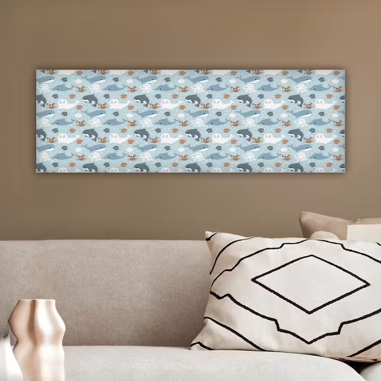 Oceaan - Walvis - Zeehond - Krab canvas 2cm klein 828 -sfeer3