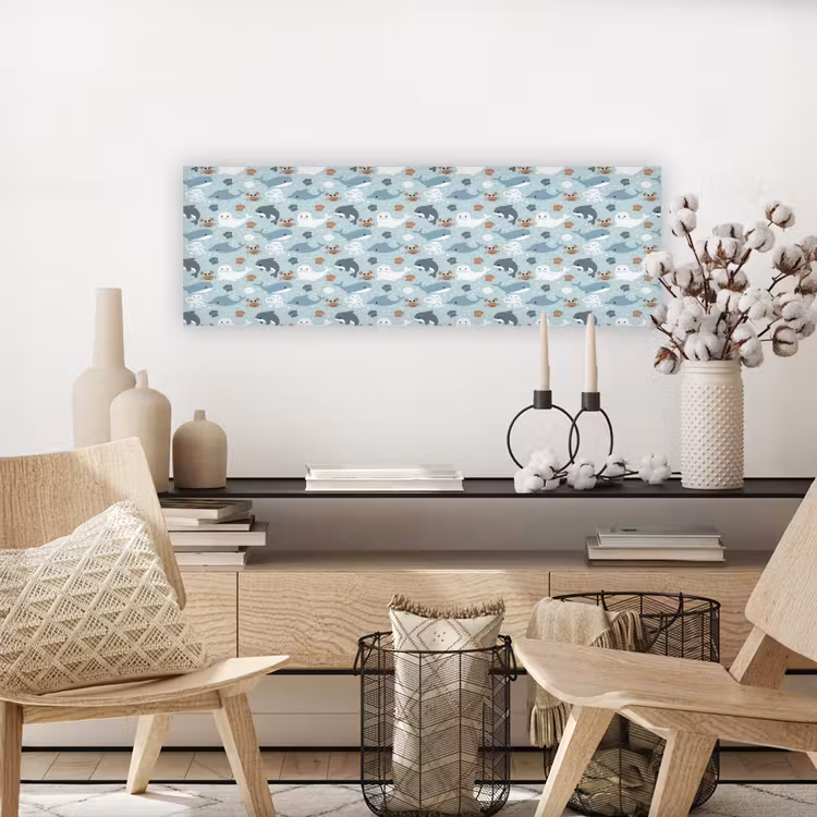 Oceaan - Walvis - Zeehond - Krab canvas 2cm klein 828 -sfeer6