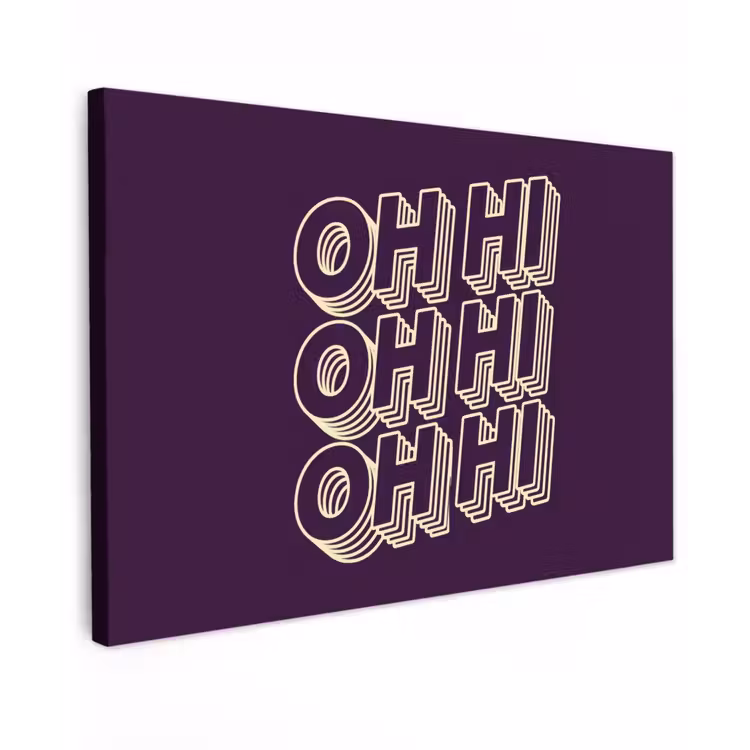 Oh hi - Paars - 3D canvas 2cm klein -z3d
