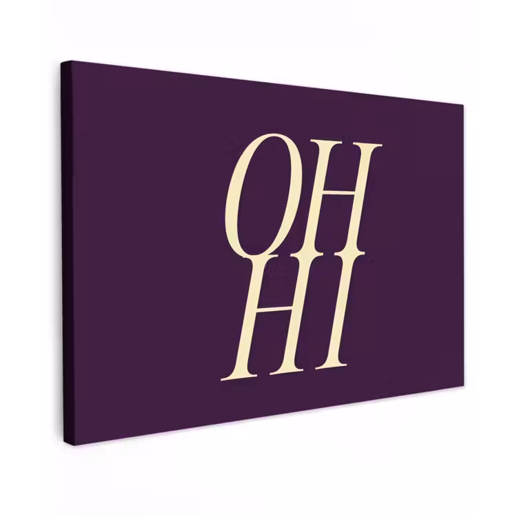 Oh hi - Paars - Minimalistisch canvas 2cm klein -z3d
