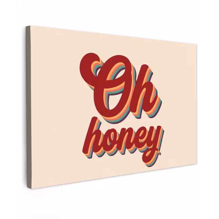 Oh honey - Rood - Schaduw canvas 2cm klein -z3d