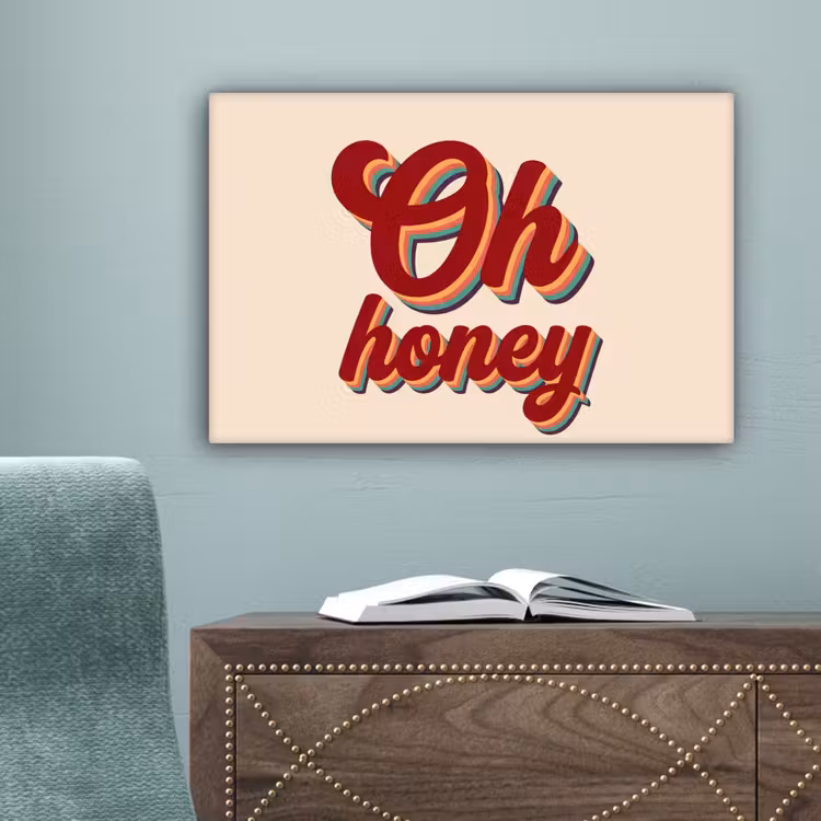 Oh honey - Rood - Schaduw canvas 2cm klein -sfeer4