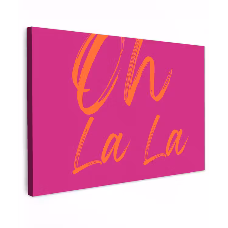 Oh la la - Oranje - Roze canvas 2cm klein -z3d