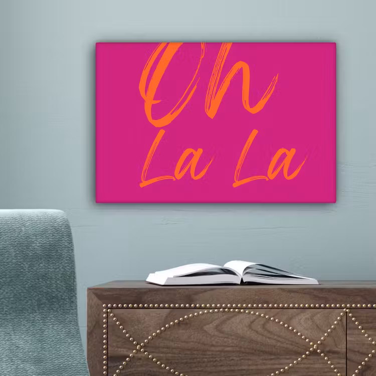 Oh la la - Oranje - Roze canvas 2cm klein -sfeer4
