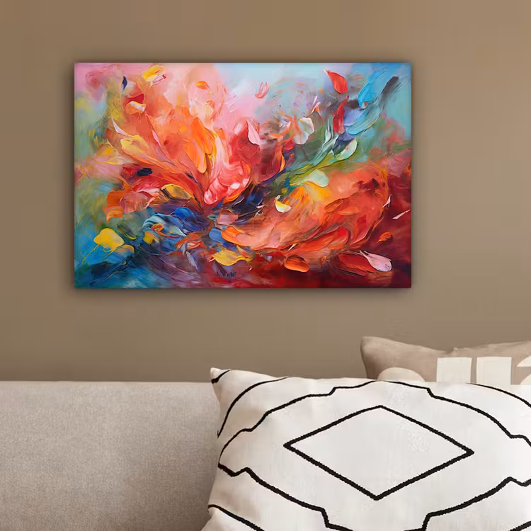 Olieverf - Kunst - Abstract - Kleurrijk canvas 2cm klein -sfeer3