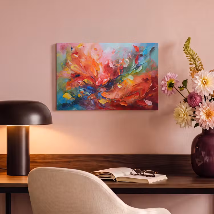 Olieverf - Kunst - Abstract - Kleurrijk canvas 2cm klein -sfeer4