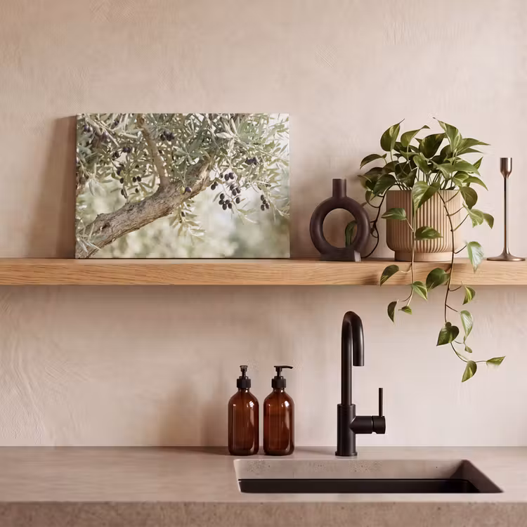 Canvas Print - Olive tree - branch - green - Olijfboom - tak - groen canvas 2cm klein