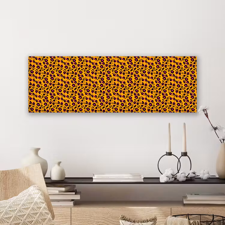 Oranje - Roze - Panterprint canvas 2cm klein 828 -sfeer6