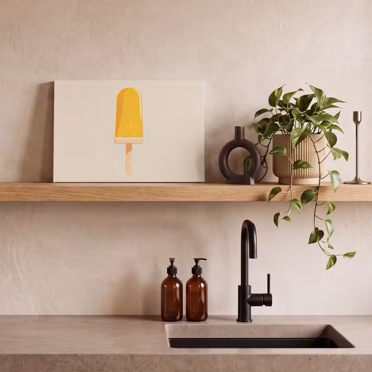Oranje - Stokje - Waterijsje canvas 2cm klein -sfeer3