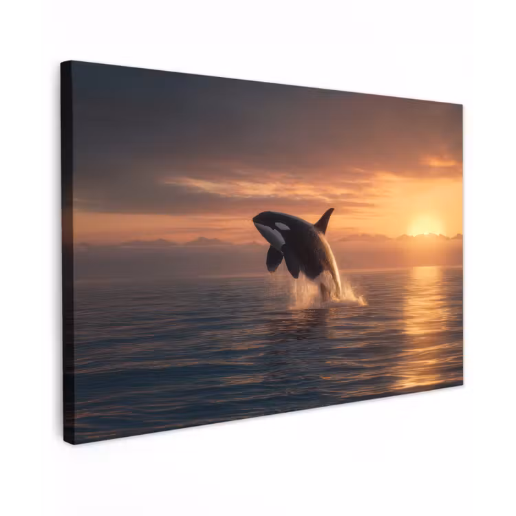 Orka - Zee - Zonsondergang canvas 2cm klein -z3d