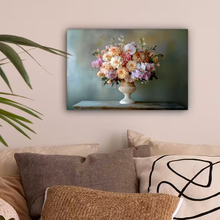 Orchidee - Boeket - Vaas - Bloemen canvas 2cm klein -sfeer1