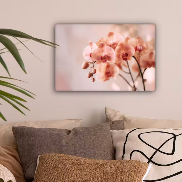 Orchidee - Bloemen - Roze - Bloemblaadjes canvas 2cm klein -sfeer1
