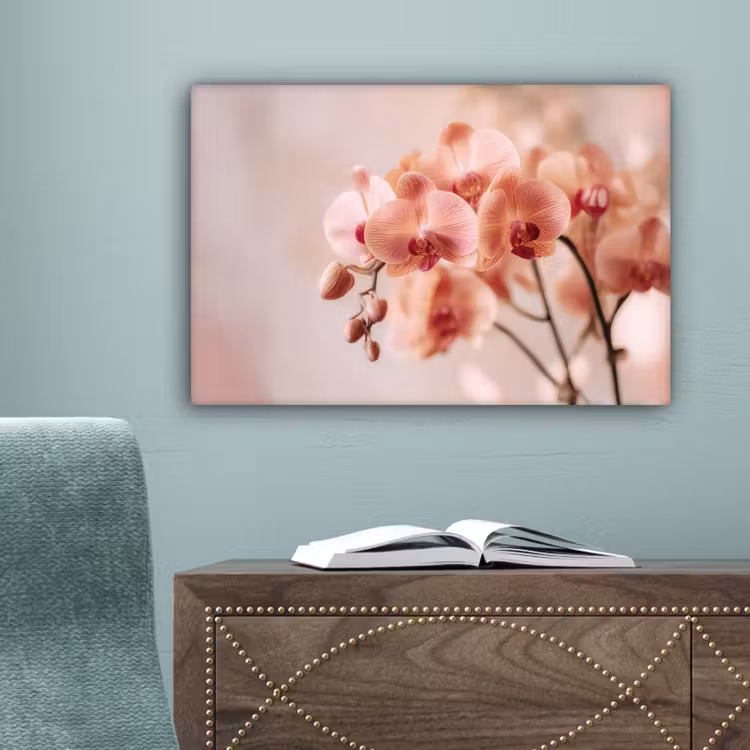 Orchidee - Bloemen - Roze - Bloemblaadjes canvas 2cm klein -sfeer4