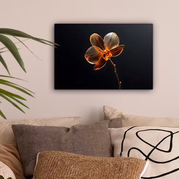 Orchidee - Doorzichtig - Bloem canvas 2cm klein -sfeer1