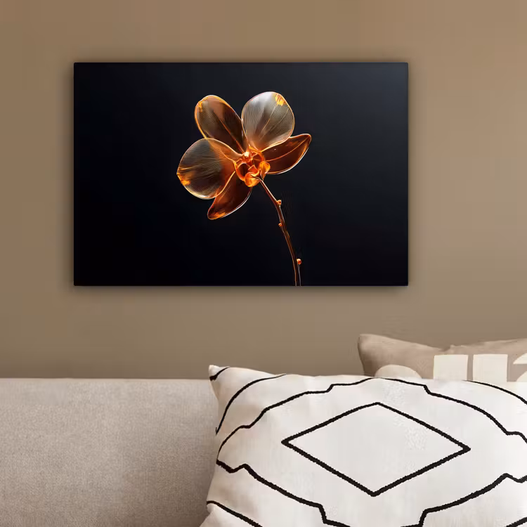 Orchidee - Doorzichtig - Bloem canvas 2cm klein -sfeer3