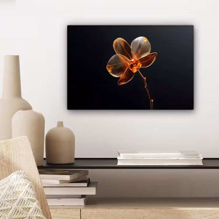 Orchidee - Doorzichtig - Bloem canvas 2cm klein -sfeer6