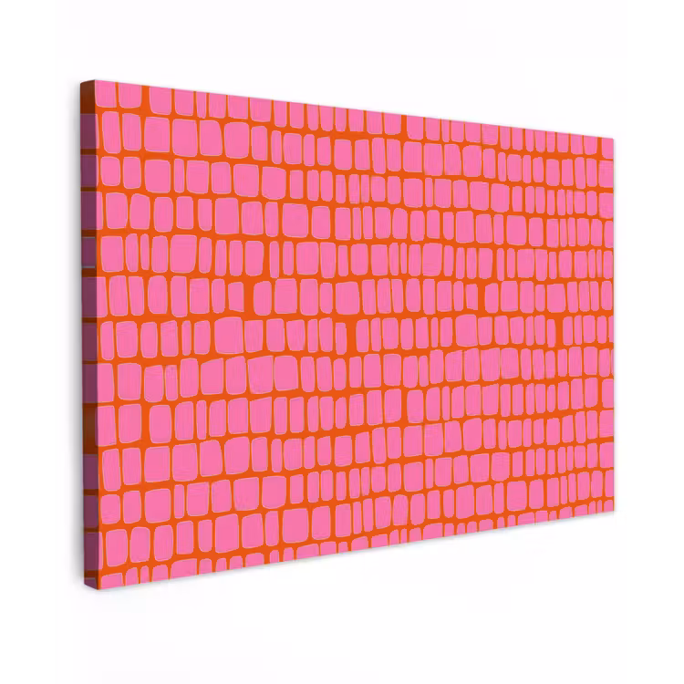 Organisch - Raster - Roze canvas 2cm klein 34 -z3d
