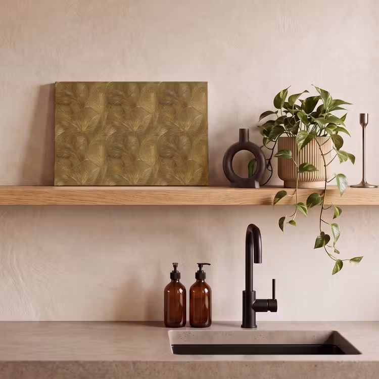 Organisch - Lijnen - Goud canvas 2cm klein 34 -sfeer3