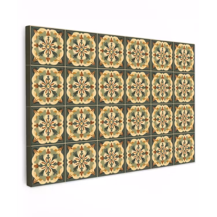 Ornament - Patroon - Groen canvas 2cm klein 34 -z3d