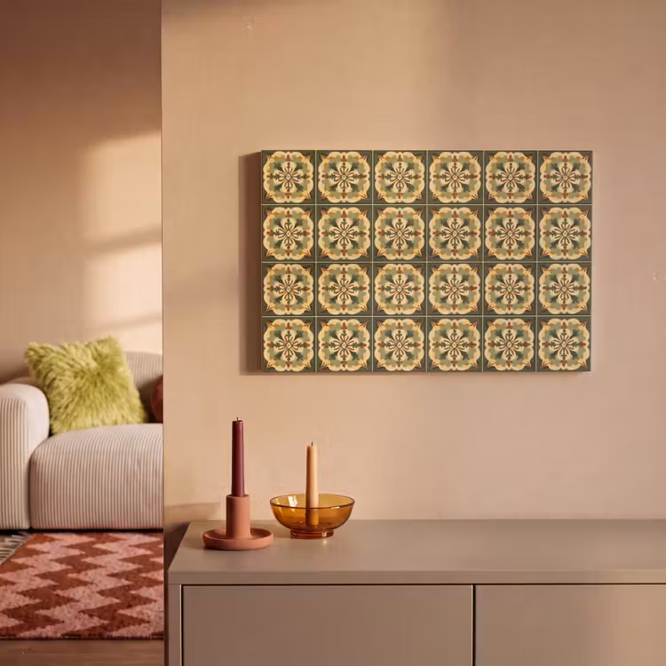 Ornament - Patroon - Groen canvas 2cm klein 34 -sfeer1