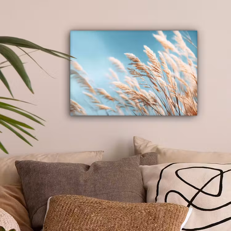 Siergras - Wind - Lichtbruin canvas 2cm klein -sfeer1