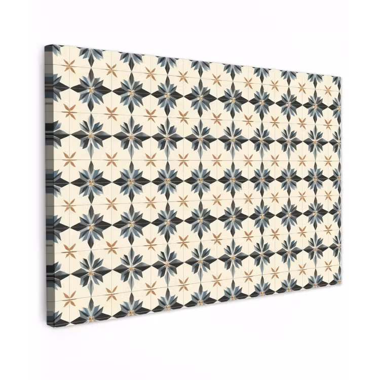 Sierlijk - Ornament - Blauw canvas 2cm klein 34 -z3d