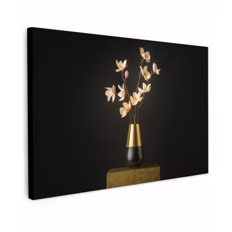Sierlijk - Boeket - Goud - Vaas canvas 2cm klein -z3d