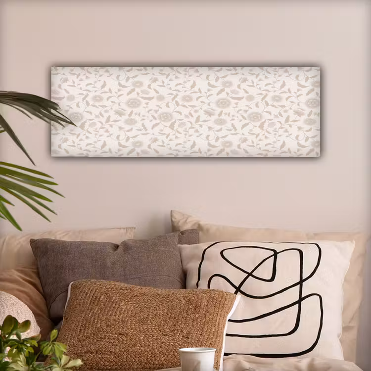 Sierlijk - Bloemen - Beige canvas 2cm klein 828 -sfeer1