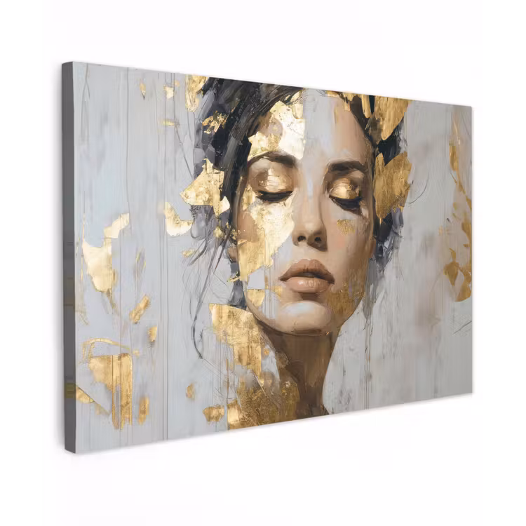 Sierlijk - Vrouw - Goud - Ogen canvas 2cm klein -z3d