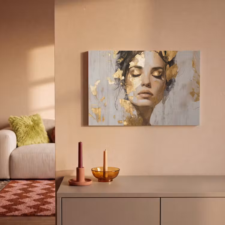 Sierlijk - Vrouw - Goud - Ogen canvas 2cm klein -sfeer1