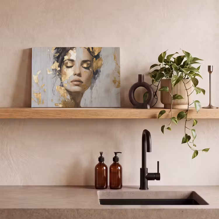 Sierlijk - Vrouw - Goud - Ogen canvas 2cm klein -sfeer3
