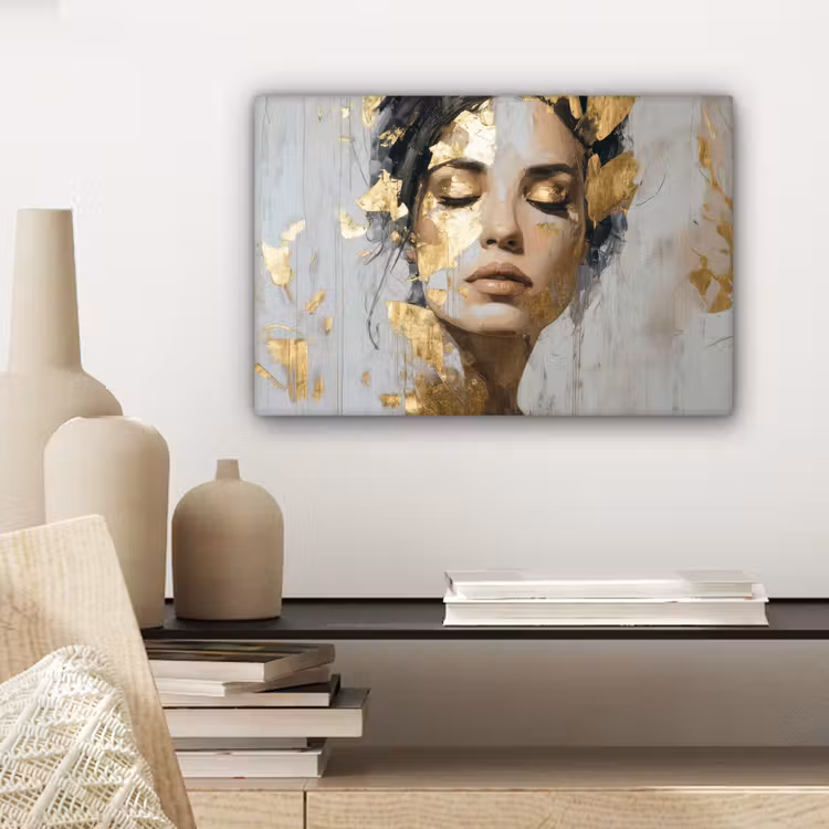 Sierlijk - Vrouw - Goud - Ogen canvas 2cm klein -sfeer6