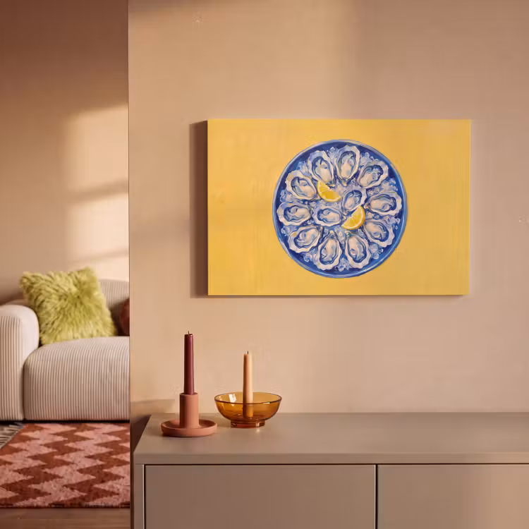 Oesters - Citroen - IJs - Modern - Geel canvas 2cm klein -sfeer1