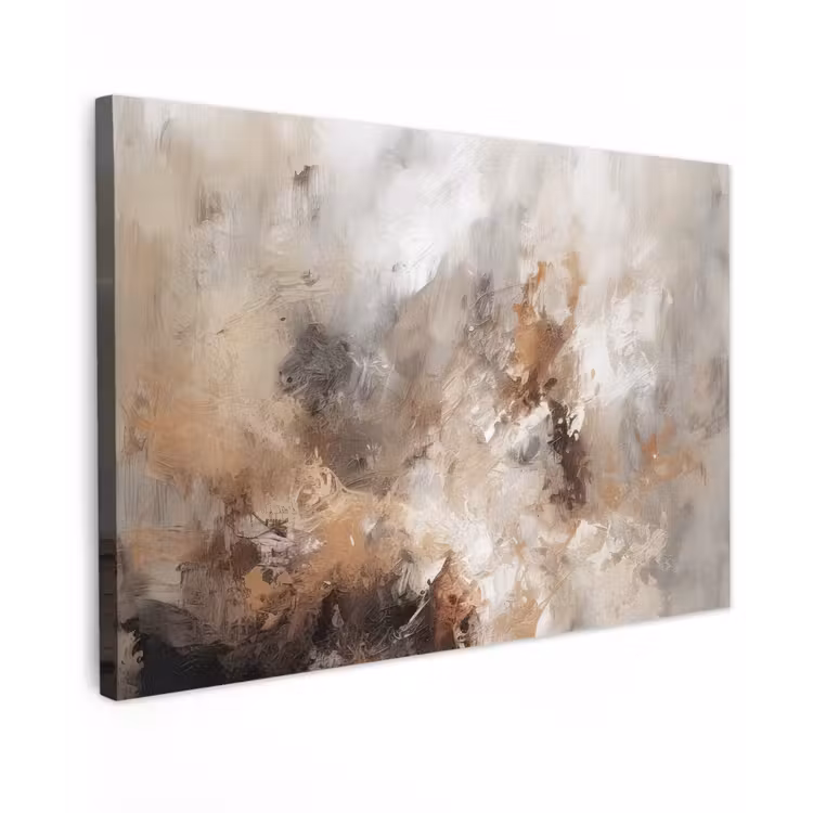 Verf - Abstract - Beige - Kunst canvas 2cm klein -z3d