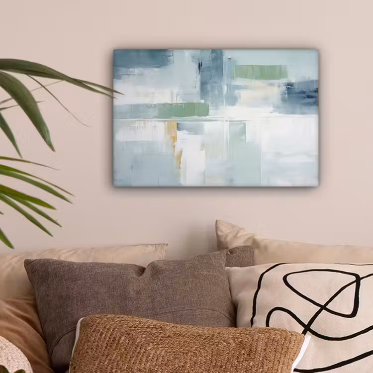 Verf - Moderne kunst - Abstract - Grijs canvas 2cm klein -sfeer1